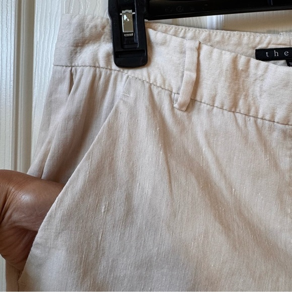Theory Beige Neutral Linen-Virgin Wool blend straight leg pants size 10 - Picture 4 of 10